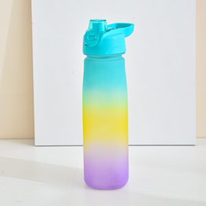 1000ml Portable Plastic Water Bottle-Greenish-yellowish-purple