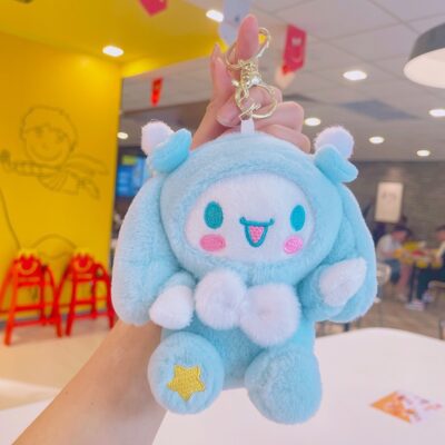 Cute Plush Cartoon Keychain-Plush Bow Tie Cute Pet - Cinnamon Dog