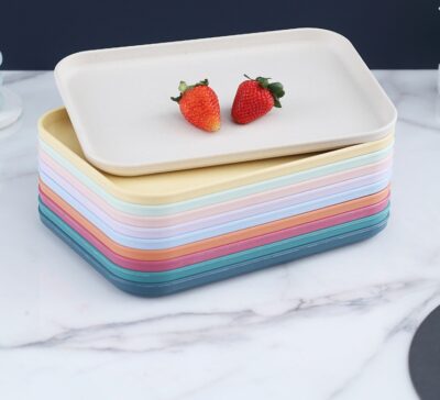 Wheat Straw Tray-Peacock Green Large size 38cm*27cm