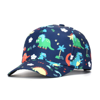 Children's Cartoon Animal Hats-Dark blue dinosaur