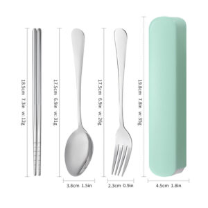 O1CN01UWEXhe1w6g4BqFbWV_!!6000000006259-0-cib Stainless Steel Portable Cutlery Set-Nordic Green