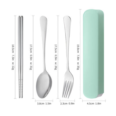 O1CN01UWEXhe1w6g4BqFbWV_!!6000000006259-0-cib Stainless Steel Portable Cutlery Set-Nordic Green