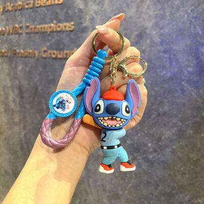 Bag Charms Keychains-Blue baseball