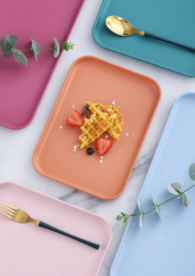 Wheat Straw Tray-Peacock Green Large size 38cm*27cm