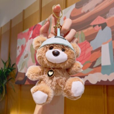 O1CN01V9fOhw27QKoaF5sHK_!!6000000007791-0-cib Cute Plush Cartoon Keychain-Plush Scented Bear - Light Green Hat