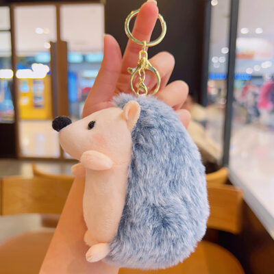 Cute Plush Cartoon Keychain-Plush Hedgehog - Black