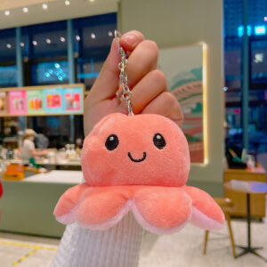 O1CN01ZydMFV1vytKQSosBU_!!6000000006242-0-cib Cute Plush Cartoon Keychain-Plush Pink Flipped Octopus
