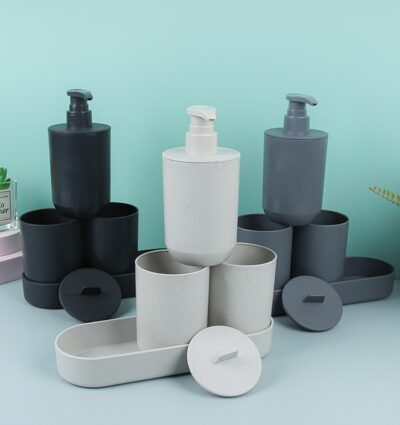 Wheat Straw Plastic Shower Set-Off-white