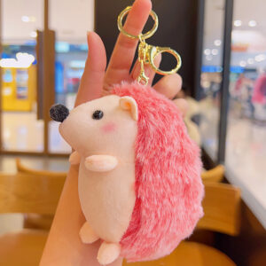 O1CN01eKNrdH1U3BmZS89uk_!!6000000002461-0-cib Cute Plush Cartoon Keychain-Plush Hedgehog - Red