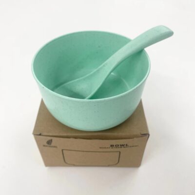 Wheat Straw Children's Spoon And Bowl Set-Green