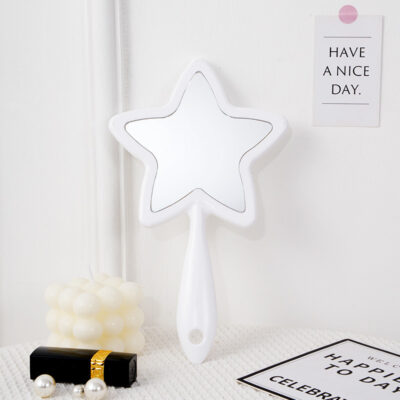 Five-pointed Star Handheld Beauty Mirror-White