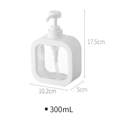 Square Pump Dispenser Bottles-300ml white