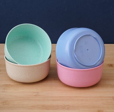 Wheat Straw Children's Spoon And Bowl Set-Pink