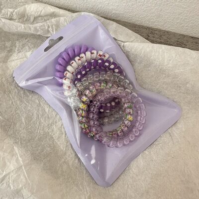 Telephone Cord Hair Tie-Purple
