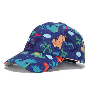 Cartoon Baseball Caps-Colorful Dinosaur - Blue