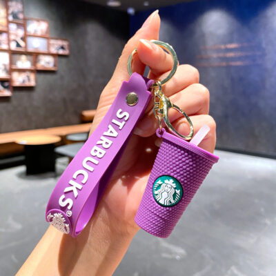 Bag Charms Keychains-Starbucks Purple