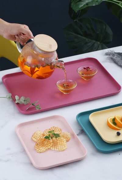 Wheat Straw Tray-Peacock Green Large size 38cm*27cm