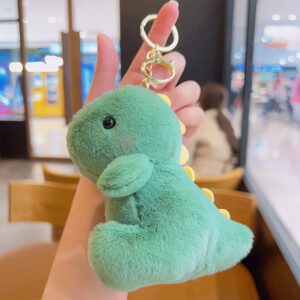O1CN01oh5Bjz1KKuyUujOVN_!!6000000001146-0-cib Cute Plush Cartoon Keychain-Plush blush dinosaur - Dark green