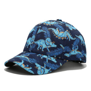Cartoon Baseball Caps-Blue Dinosaur