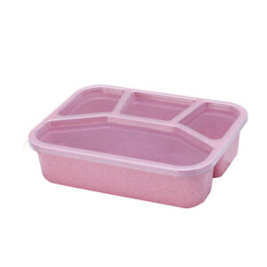 Wheat Straw Lunchbox With Lid-Nordic Pink