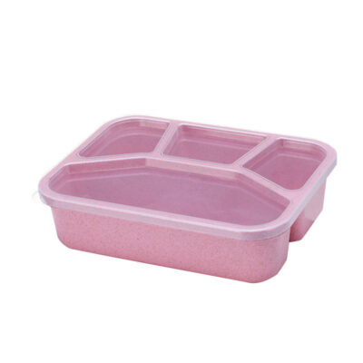 Wheat Straw Lunchbox With Lid-Nordic Pink