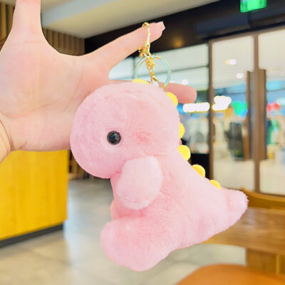 O1CN01upvZRm1EipxxUKW69_!!6000000000386-0-cib Cute Plush Cartoon Keychain-Plush Blush Dinosaur - Pink