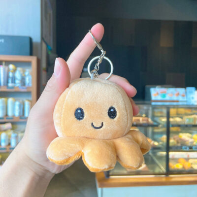 O1CN01vK9QeN1NateAdtEbc_!!6000000001587-0-cib Cute Plush Cartoon Keychain-Plush brown flipped octopus