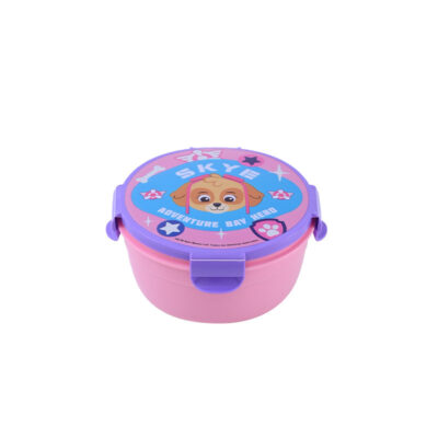 300ml Children's Cartoon Round Bento Box-pinkish-purple