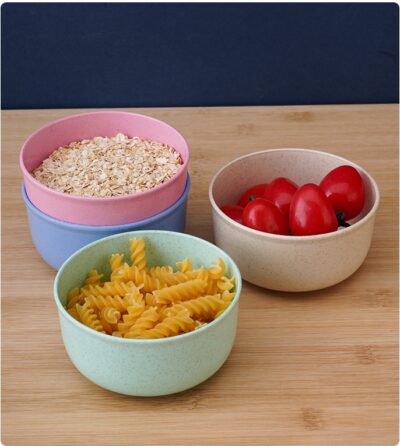 Wheat Straw Children's Spoon And Bowl Set-Pink