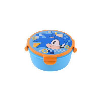 300ml Children's Cartoon Round Bento Box-Blue Orange