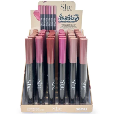 S.he Makeup Long Lasting Matte Lipstick Pen Nude B