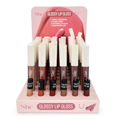 S.he Makeup Nude Tone Glossy Lip Gloss