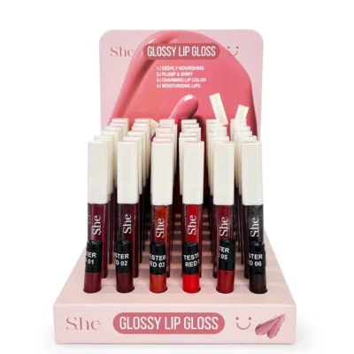 S.he Makeup Red Tone Glossy Lip Gloss