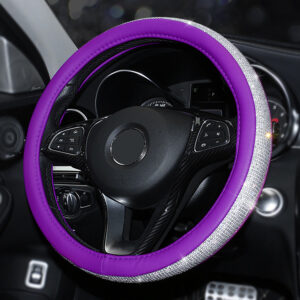 10804187719_480206225 Car Steering Wheel Covers- Purple leather