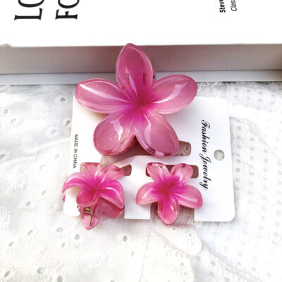 Hair Clip 3-piece set- rose pink