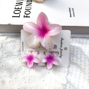 Hair Clip 3-piece set- pink white