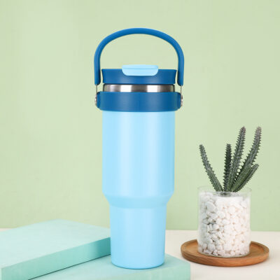 O1CN010w1I8A1VGl8NXvB1o_!!6000000002626-0-cib 40oz Stainless Steel Insulated Mug-Light blue