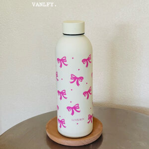 18oz Stainless Steel Portable Bottle- purple bow