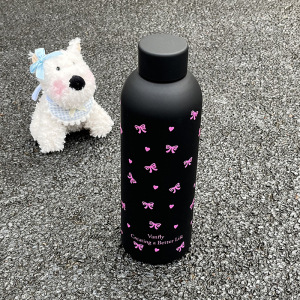 18oz Stainless Steel Portable Bottle- black butterfly