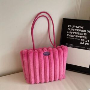 O1CN01Qoz1eh1UAyXrebxYc_!!6000000002478-0-cib Autumn And Winter Plush Bag-Rose red