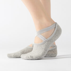 Winter Yoga Floor Socks-Light Gray