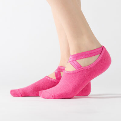 Winter Yoga Floor Socks-Rose Red