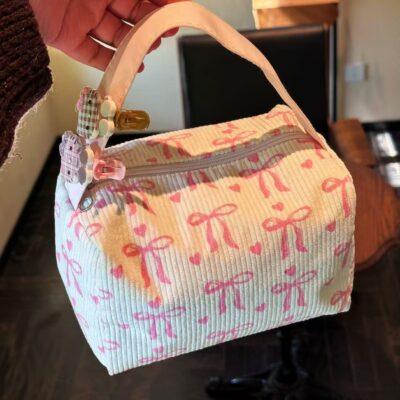 Pink Bow Makeup Bag