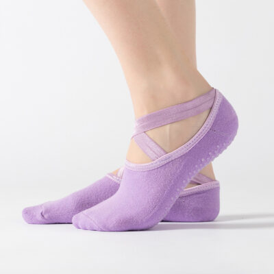 Winter Yoga Floor Socks-Light Purple