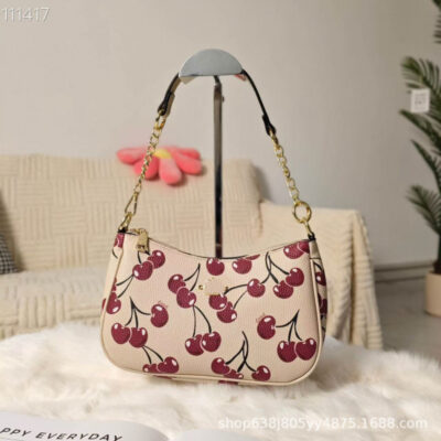 O1CN014vOnJ01MzLATFTnGv_!!6000000001505-0-cib Cherry Print Retro Women's Bag-Khaki