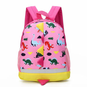 Cartoon Dinosaur Children's Backpack-Pink