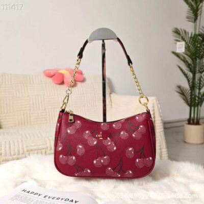 O1CN01KcWlE71T71VZ9MEnw_!!6000000002334-0-cib Cherry Print Retro Women's Bag-Red