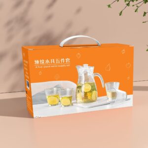 Glass Water Pitcher Set-5 Pieces) Capacity : 1L