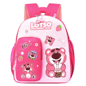 Strawberry Bear Schoolbag-Strawberry Bear Dark Pink