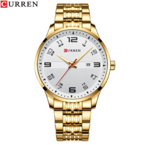 O1CN01QAxvvN1RpKb6ga0ji_!!6000000002160-0-cib Men's Curren Watch-Gold casing with white